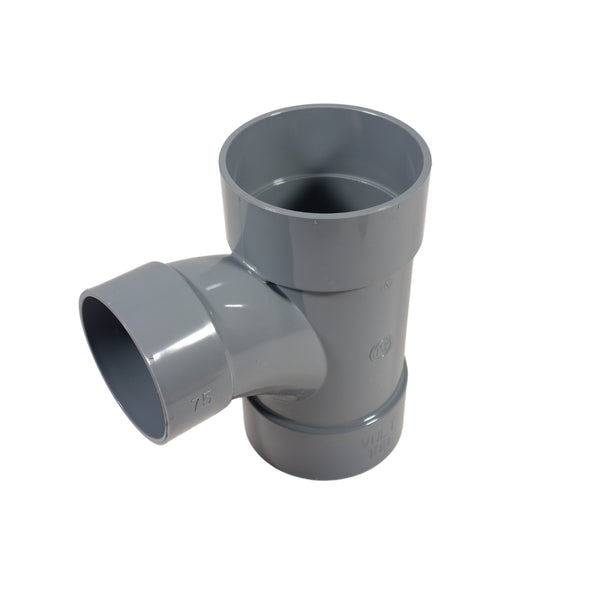 東栄管機 VU継手 90゜大曲りY 異径チーズ 呼び径100X75