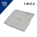 アイネット 白防炎シート 1.8X3.4 ハトメピッチ300mm 10枚入り