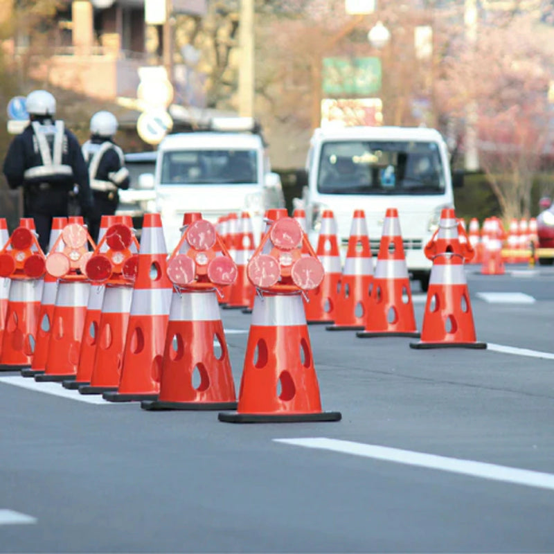 CAR BOY 穴あきコーン レッド CHRK-700RE／ブルー CHRK-700BL／グリーンイエロー CHRK-700GY 1個 水害 災害 テロ対策 PVC SDGs
