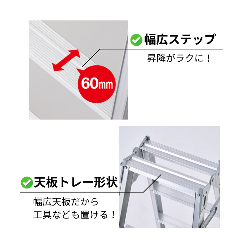 長谷川工業 ステップ幅広兼用脚立 RH-12c