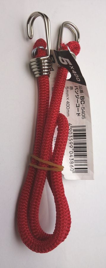 ユタカメイク バンジーコード 5mmx400mm レッド BC-5405