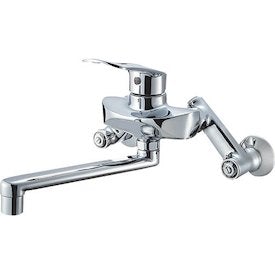 SANEI 壁付シングルレバー混合栓 K1712E-3U-13　【すぐに施工出来ます！5mシールテープおまけ付】
