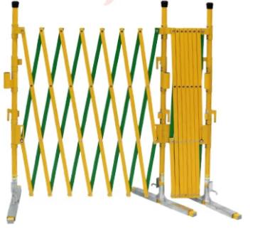 アルマックス 保安柵 アルミゲート オレゲート 高さ110×幅200×200cm イエロー×グリーン OG1122Y-G